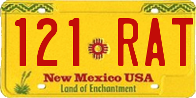 NM license plate 121RAT