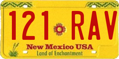 NM license plate 121RAV