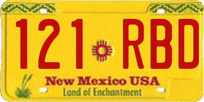 NM license plate 121RBD