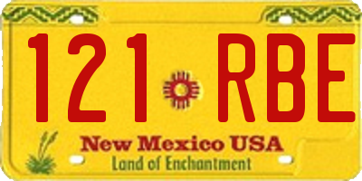 NM license plate 121RBE