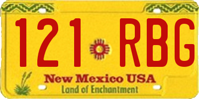NM license plate 121RBG