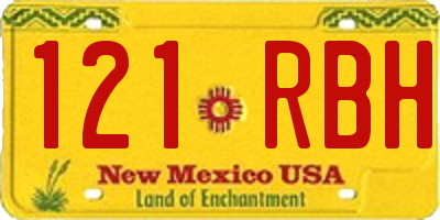 NM license plate 121RBH