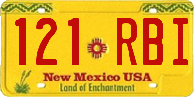 NM license plate 121RBI