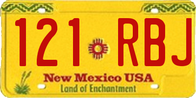 NM license plate 121RBJ