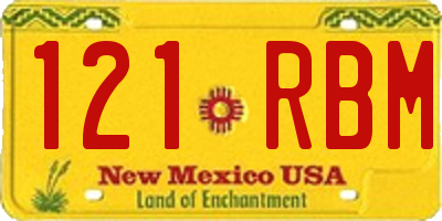 NM license plate 121RBM