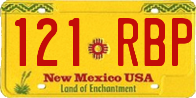 NM license plate 121RBP