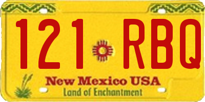 NM license plate 121RBQ
