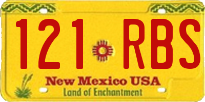 NM license plate 121RBS