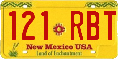 NM license plate 121RBT
