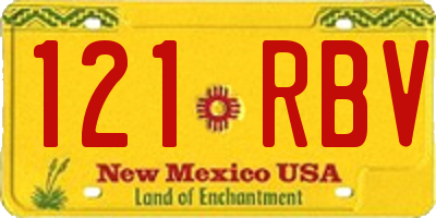 NM license plate 121RBV