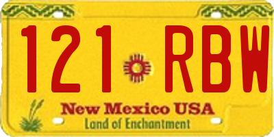 NM license plate 121RBW