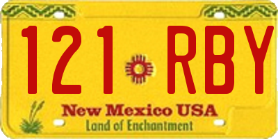NM license plate 121RBY