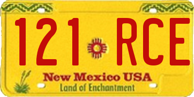 NM license plate 121RCE