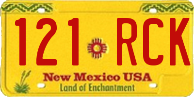 NM license plate 121RCK