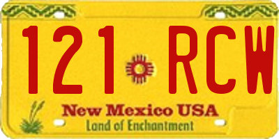 NM license plate 121RCW