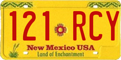 NM license plate 121RCY