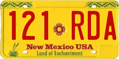 NM license plate 121RDA