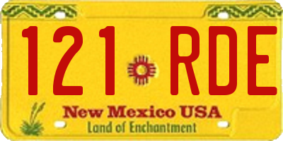 NM license plate 121RDE