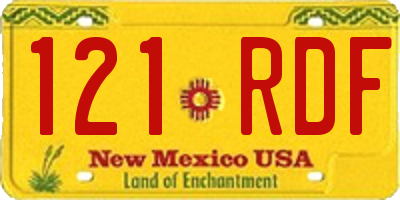 NM license plate 121RDF