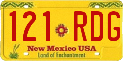 NM license plate 121RDG