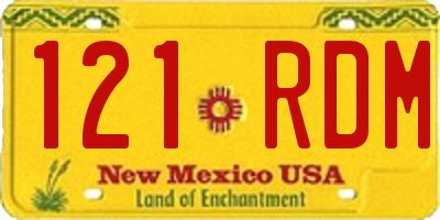 NM license plate 121RDM