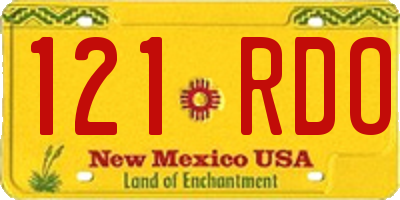 NM license plate 121RDO