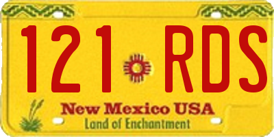 NM license plate 121RDS