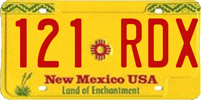 NM license plate 121RDX