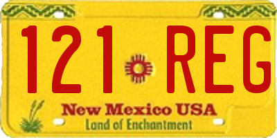 NM license plate 121REG