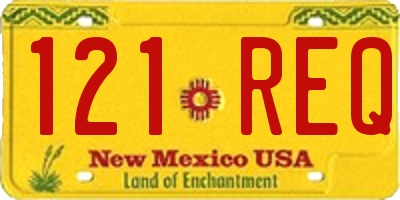 NM license plate 121REQ