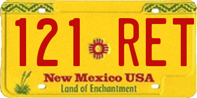 NM license plate 121RET