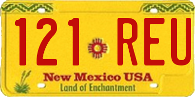NM license plate 121REU