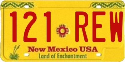 NM license plate 121REW
