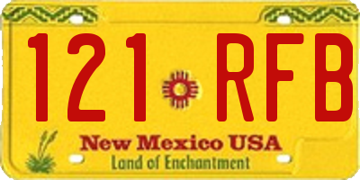 NM license plate 121RFB