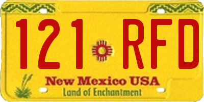 NM license plate 121RFD