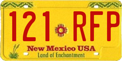 NM license plate 121RFP