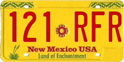 NM license plate 121RFR