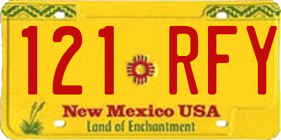 NM license plate 121RFY