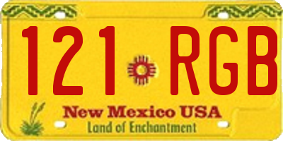 NM license plate 121RGB