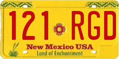 NM license plate 121RGD