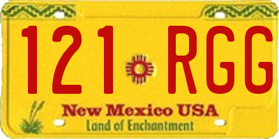 NM license plate 121RGG