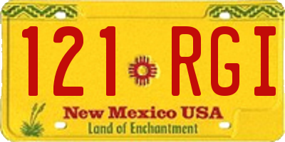NM license plate 121RGI