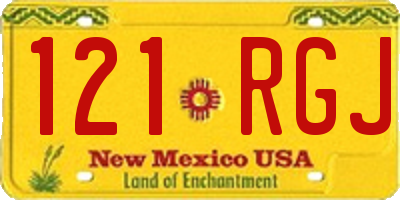 NM license plate 121RGJ