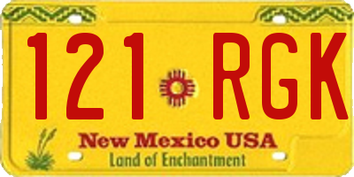 NM license plate 121RGK