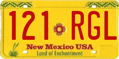 NM license plate 121RGL