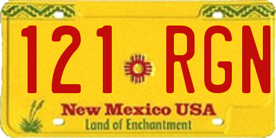 NM license plate 121RGN