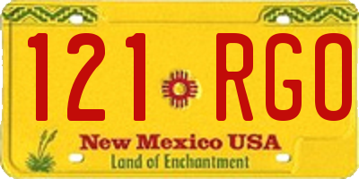 NM license plate 121RGO