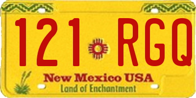 NM license plate 121RGQ
