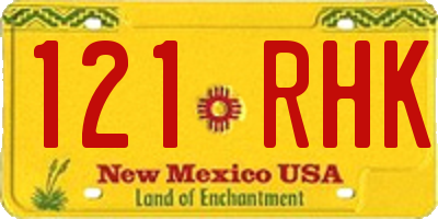 NM license plate 121RHK