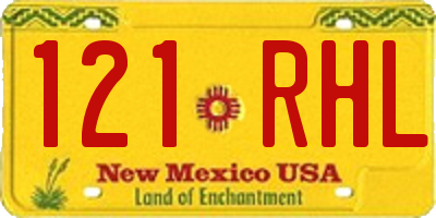 NM license plate 121RHL